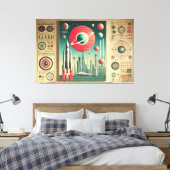 Toile Space Age Interplanetary Coordinates Alien Relic (Insitu(Chambre))