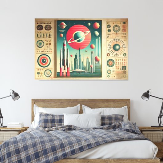 Toile Space Age Interplanetary Coordinates Alien Relic (Insitu(Chambre))