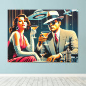 Toile Space Age Las Vegas Gangster Martini Party (Insitu (Plancher de Bois))