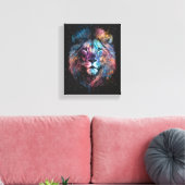 Toile Space Nebular Lion - Graffiti Neon Ink Splash (Insitu(Salon))