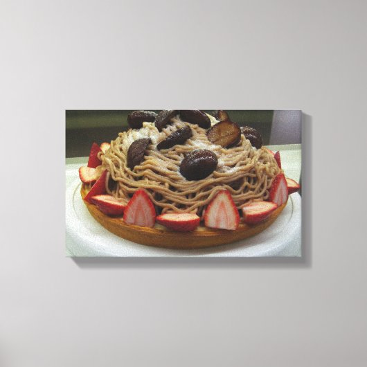 Toile Spaghetti japonais et gâteau aux fraises (Recto)