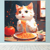 Toile Spaghetti mangeur de chat (Insitu (Plancher de Bois))