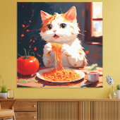 Toile Spaghetti mangeur de chat (Insitu(Salon))