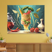 Toile Spaghettis avec légumes et herbes (Insitu(Salon))
