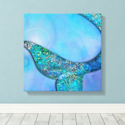 Toile Sparked Ocean Mermaid Fin Queue Enchanted Chambre (Insitu (Plancher de Bois))