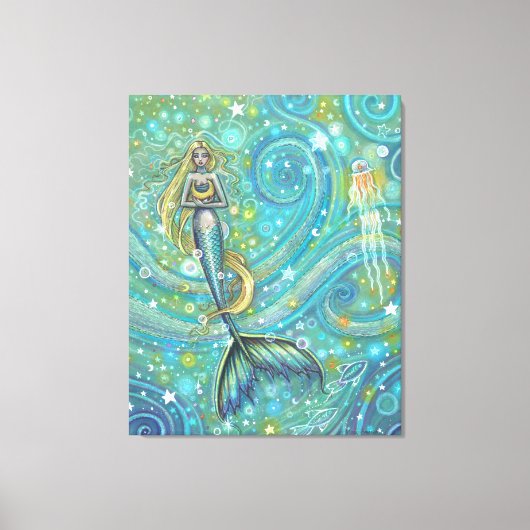 Toile Sparkles Mermaid Imaginaire Art par Molly Harrison (Recto)