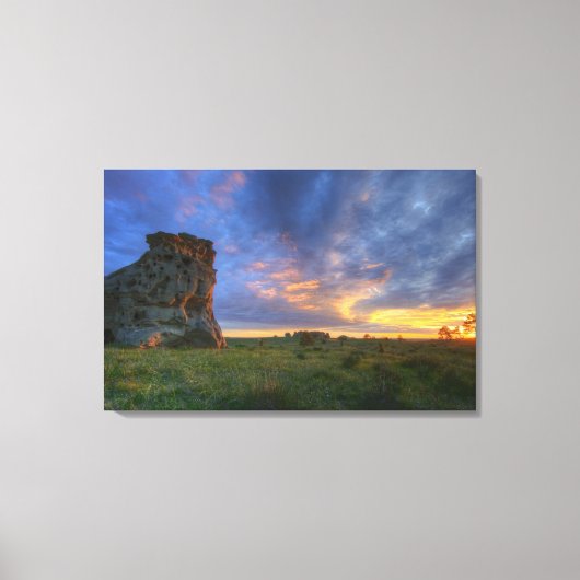 Toile Spectaculaire coucher de soleil à Medicine Rocks (Recto)