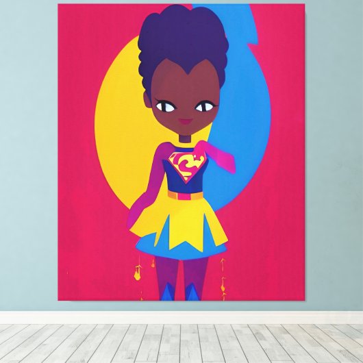 Toile Spectaculaire Gal Shawnna Vector coloré (Insitu (Plancher de Bois))