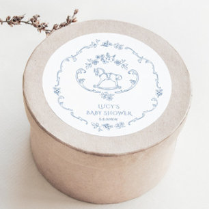 Toile  speelgoed Chinoiserie lijst baby shower Ronde Sticker