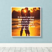 Toile Spend My Life With You" Romantic Sunset Quote (Insitu (Plancher de Bois))