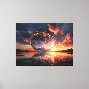 Toile Sphère réfléchissante surréaliste contenant des ét