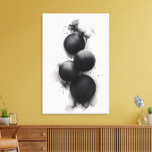 Toile Sphères noires Art abstrait moderne (Insitu(Salon))