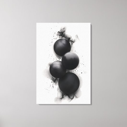 Toile Sphères noires Art abstrait moderne (Recto)