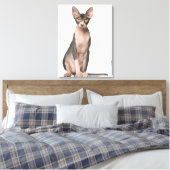 Toile Sphynx (7 months old) sitting (Insitu(Chambre))