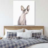 Toile Sphynx Cat with surprised expression (Insitu(Chambre))