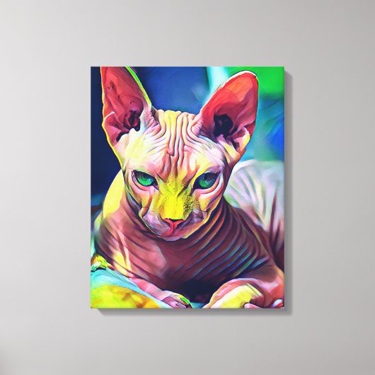 Toile Sphynx Chat peinture Abstraite (Recto)