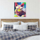 Toile Sphynx Chat peinture Abstraite (Insitu(Chambre))
