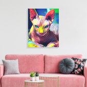 Toile Sphynx Chat peinture Abstraite (Insitu(Salon))