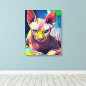 Toile Sphynx Chat peinture Abstraite (Insitu (Plancher de Bois))