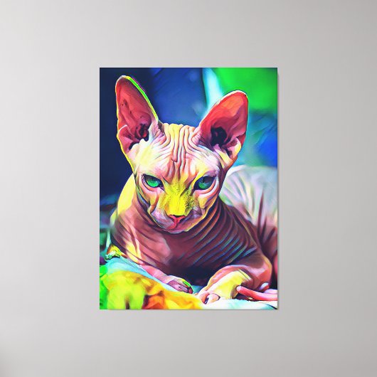 Toile Sphynx Chat peinture Abstraite (Recto)