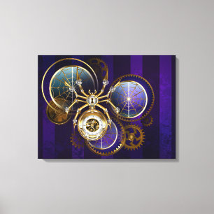 Toile Spider Steampunk sur Arrière - plan pourpre