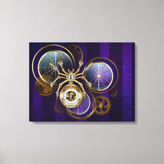 Toile Spider Steampunk sur Arrière - plan pourpre (Recto)