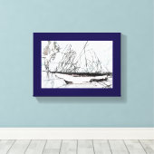 Toile Spiderweb Sailing Ship Natures Unique Digital Art (Insitu (Plancher de Bois))