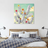 Toile Spiky Cactus Flowers Collage Art (Insitu(Chambre))