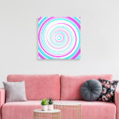 Toile Spirale Abstrait Moderne Violet Turquoise (Insitu(Salon))