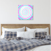Toile Spirale Abstrait Moderne Violet Turquoise (Insitu(Chambre))