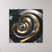 Toile Spirale cosmique dorée et argentée (Recto)