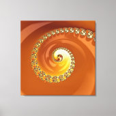 Toile Spirale fractale dégradé or orange abstrait (Recto)