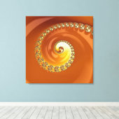 Toile Spirale fractale dégradé or orange abstrait (Insitu (Plancher de Bois))