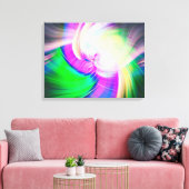 Toile SPIRALFLUO - Psychédélique colorée moderne fractal (Insitu(Salon))