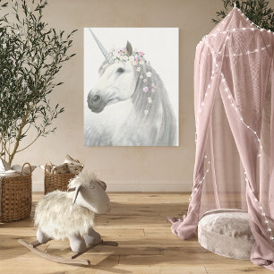 Toile Spirit Unicorn avec fleurs à Mane