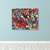 Toile SPLATTER COLORÉ II - Peinture d'action -Abstrait- (Insitu (Plancher de Bois))