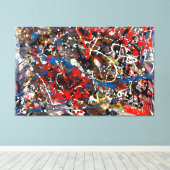 Toile SPLATTER COLORÉ II - Peinture d'action -Abstrait- (Insitu (Plancher de Bois))