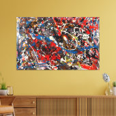 Toile SPLATTER COLORÉ II - Peinture d'action -Abstrait- (Insitu(Salon))