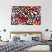 Toile SPLATTER COLORÉ II - Peinture d'action -Abstrait- (Insitu(Chambre))
