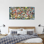 Toile SPLATTER COLORÉ IV - Peinture d'action -Abstrait- (Insitu(Chambre))