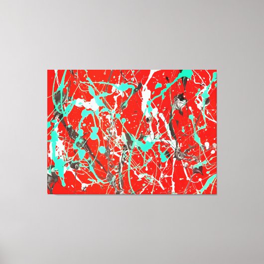 Toile SPLATTER COLORÉ LXXV - Peinture d'action - (Recto)