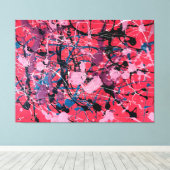 Toile SPLATTER COLORÉ XL - Peinture d'action -Abstrait- (Insitu (Plancher de Bois))