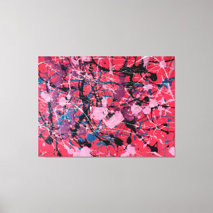 Toile SPLATTER COLORÉ XL - Peinture d'action -Abstrait-