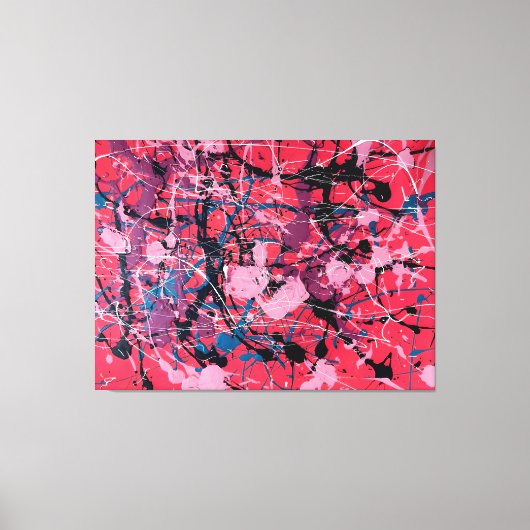 Toile SPLATTER COLORÉ XL - Peinture d'action -Abstrait- (Recto)
