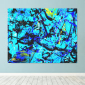 Toile SPLATTER COLORÉ XXIV - Peinture d'action - (Insitu (Plancher de Bois))