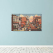 Toile Spokane, WA - Vue sur Riverside Ave. (Insitu (Plancher de Bois))
