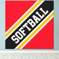 Sport sportif Bright Red Black SOFTBALL Stripes