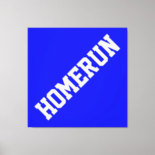 Toile Sportif Texte de HOMERUN de Baseball Blanc sur Fon