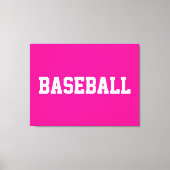 Toile Sporty Athletic White BASEBALL Text On Bright Pink (Recto)