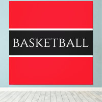 Sporty BASKETBALL rouge vif noir blanc rayures